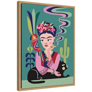 Sylvie ''Frida Kahlo and the Black Cat'' by Rachel Lee Framed Abstract Art Print 18 in. x 24 in.