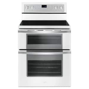 6.7 cu. ft. 5 Burner Element Double Oven Electric Range with True Convection in White Ice