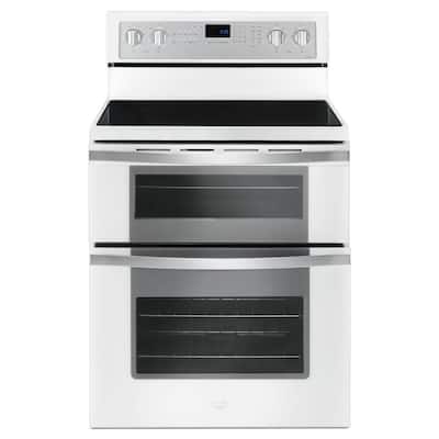 Cafe 30 in. 6.7 cu. ft. Smart Slide-In Double Oven Induction Range with  Convection in Matte White, Fingerprint Resistant CHS950P4MW2 - The Home  Depot