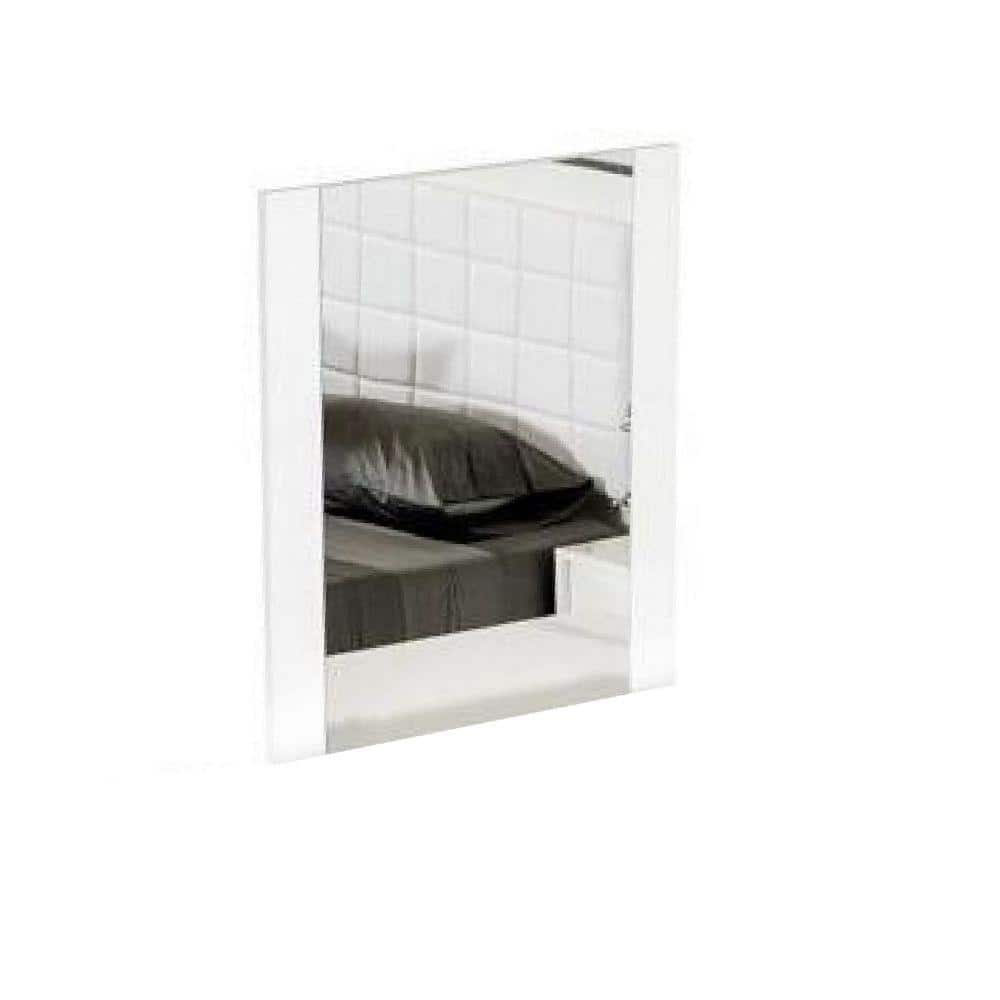 Benjara 39 in. W x 41 in. H Wooden Frame White Wall Mirror BM277265