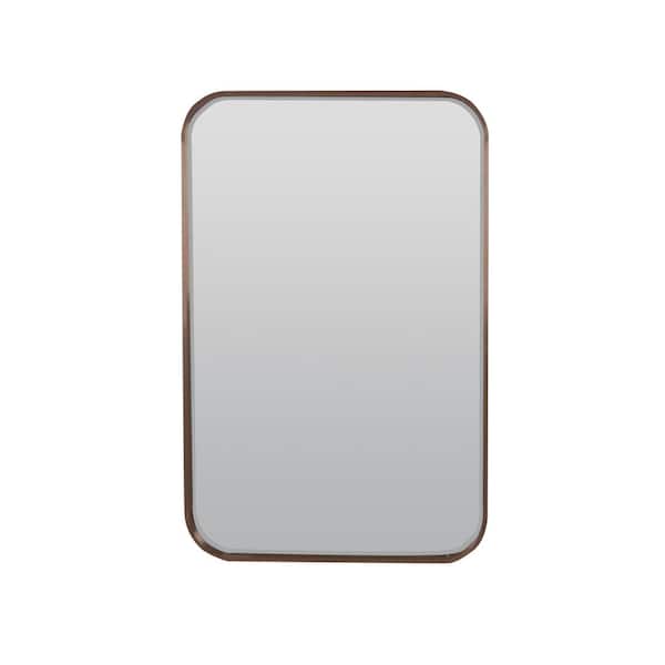 Afina Curve 20 in. W x 30 in. H Framed Rectangular Bathroom Vanity Mirror in Metallic