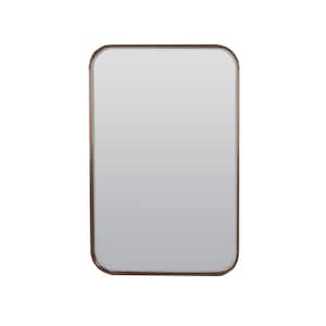 Curve 30 in. x 36 in. Framed Decorative Mirror with Curved Corners in Polished
