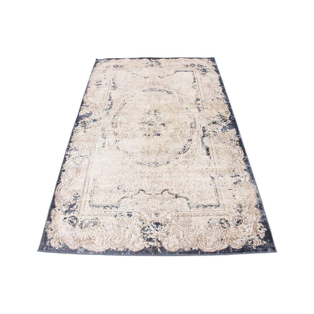 Light Blue 4' x 6' Stain-Resistant Synthetic Area Rug