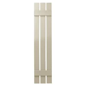 12 in. x 47 in. Polypropylene 3-Board Open Board and Batten Shutters Pair in Sand Dollar