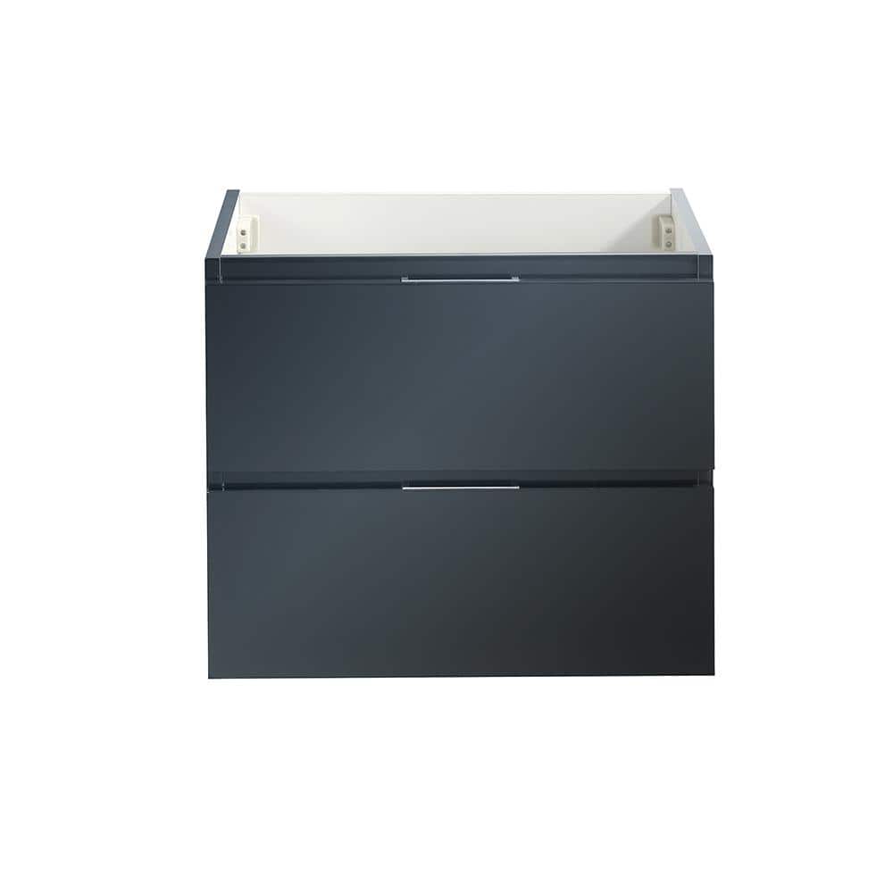 Valencia 24" Glossy Gray MDF Wall-Mount Vanity Base