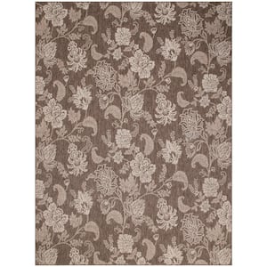 Garden Oasis Mocha 9 ft. x 12 ft. Nature-inspired Contemporary Area Rug