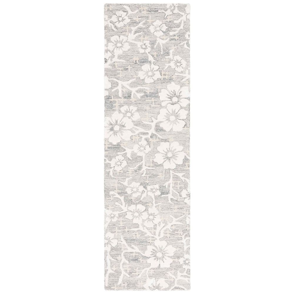 Glamour 2 ft. x 8 ft. Gray/Ivory Distressed Floral Runner Rug price history on PriceWatchPro