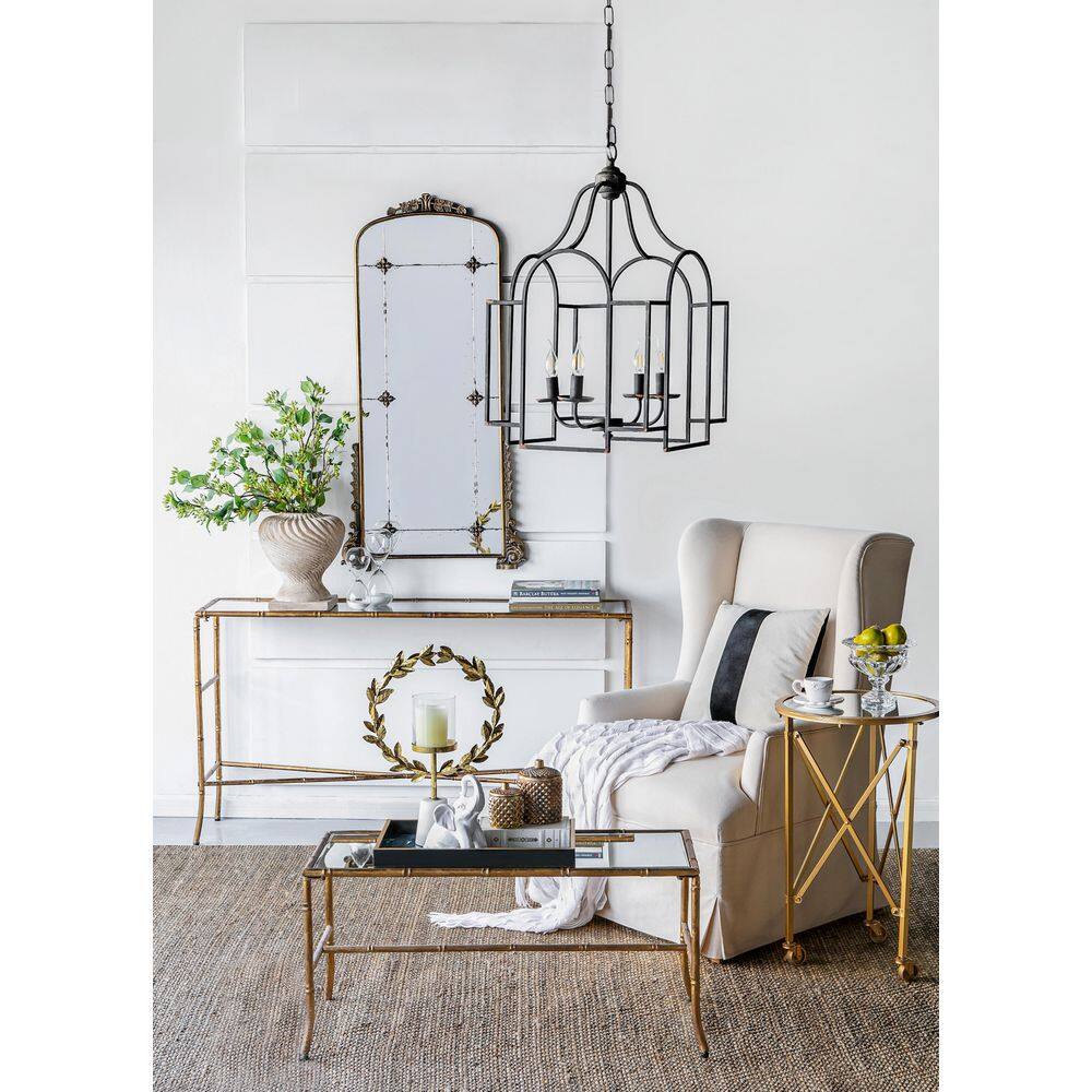 CottaIron 4-Light Distressed Black Pendant Cottage Metal Chandelier for Kitchen, Hallway, with No Bulbs Included price history on PriceWatchPro