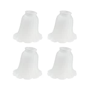 5-1/2 in. Frosted Floral Ceiling Fan Replacement Glass Shade (4-Pack)