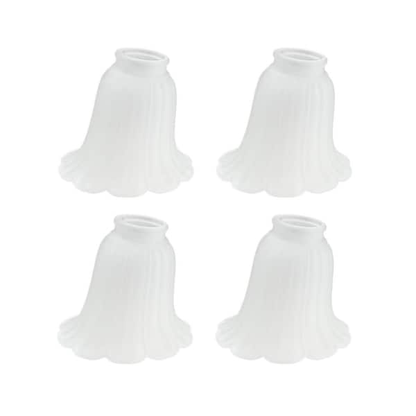 Aspen Creative Corporation 5-1/2 in. Frosted Floral Ceiling Fan Replacement Glass Shade (4-Pack)