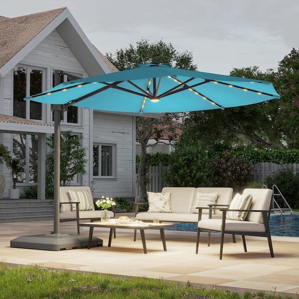 cantilever patio umbrella 6 ft VredHom Dual Top Wind Vent 11x11Ft Aluminum Offset Cantilever Patio Umbrella  - On Sale - Overstock