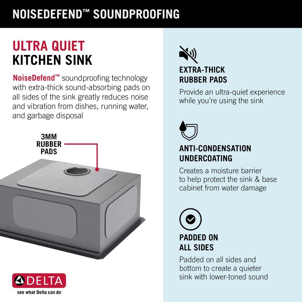 Delta 23" Stainless Steel Undermount Workstation Kitchen Sink