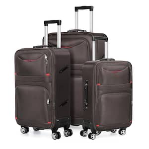 Hikolayae Jing pin Collection Soft side Spinner Luggage Sets in Space Brown, 3-Piece - TSA Lock