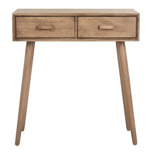 Dean 29 in. 2-Drawer Brown Wood Console Table