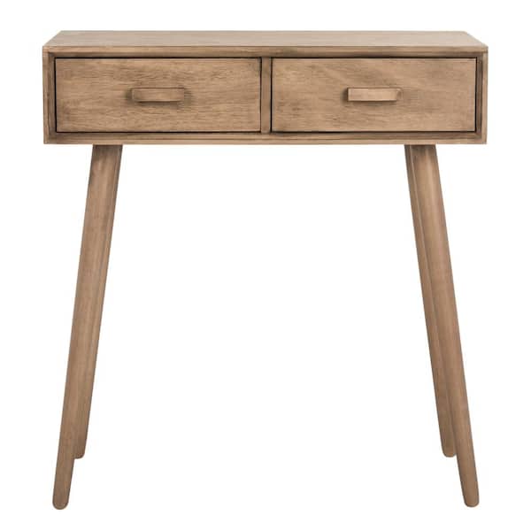 SAFAVIEH Dean 29 in. 2-Drawer Brown Wood Console Table COF5701B