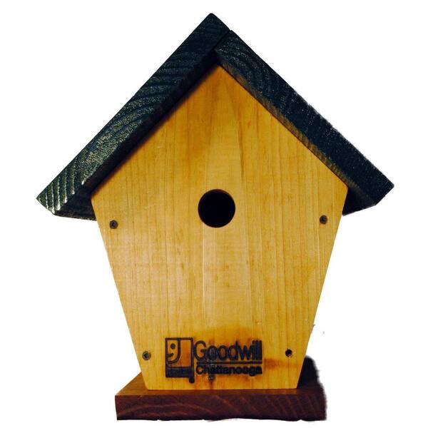 Fly Away Homes Wren Bird House Finished Pine Blue Top