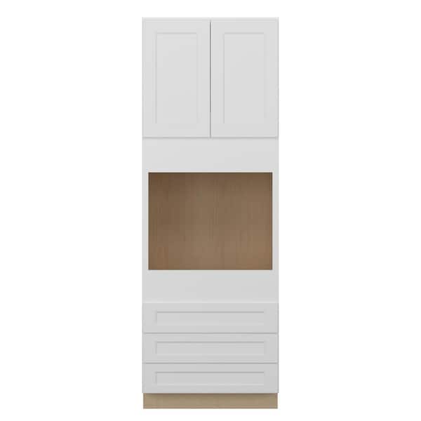 Norfolk Assembled 33 in. W x 90 in. H x 24 in. D Plywood Oven Pantry Cabinet in Painted White
