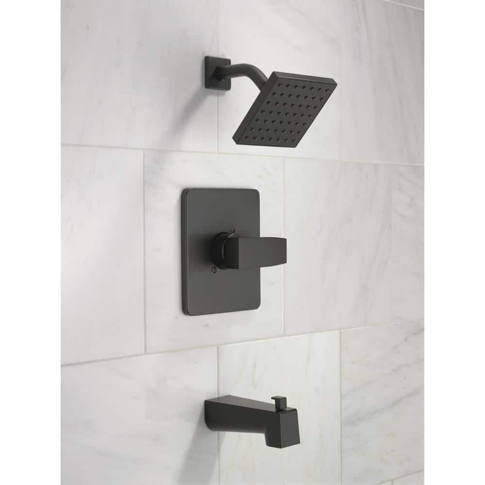 Matte Black Modern Single Function Wall Mounted Tub & Shower Trim Kit