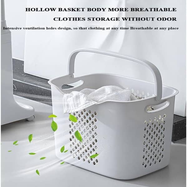 2-Tier Laundry Hamper Sorter with Hanging Bar, Rolling Laundry