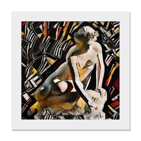 Unbranded Gallery-Grade Modern Art White Framed Acrylic Abstract Statement Wall Art 48 in. x 48 in.