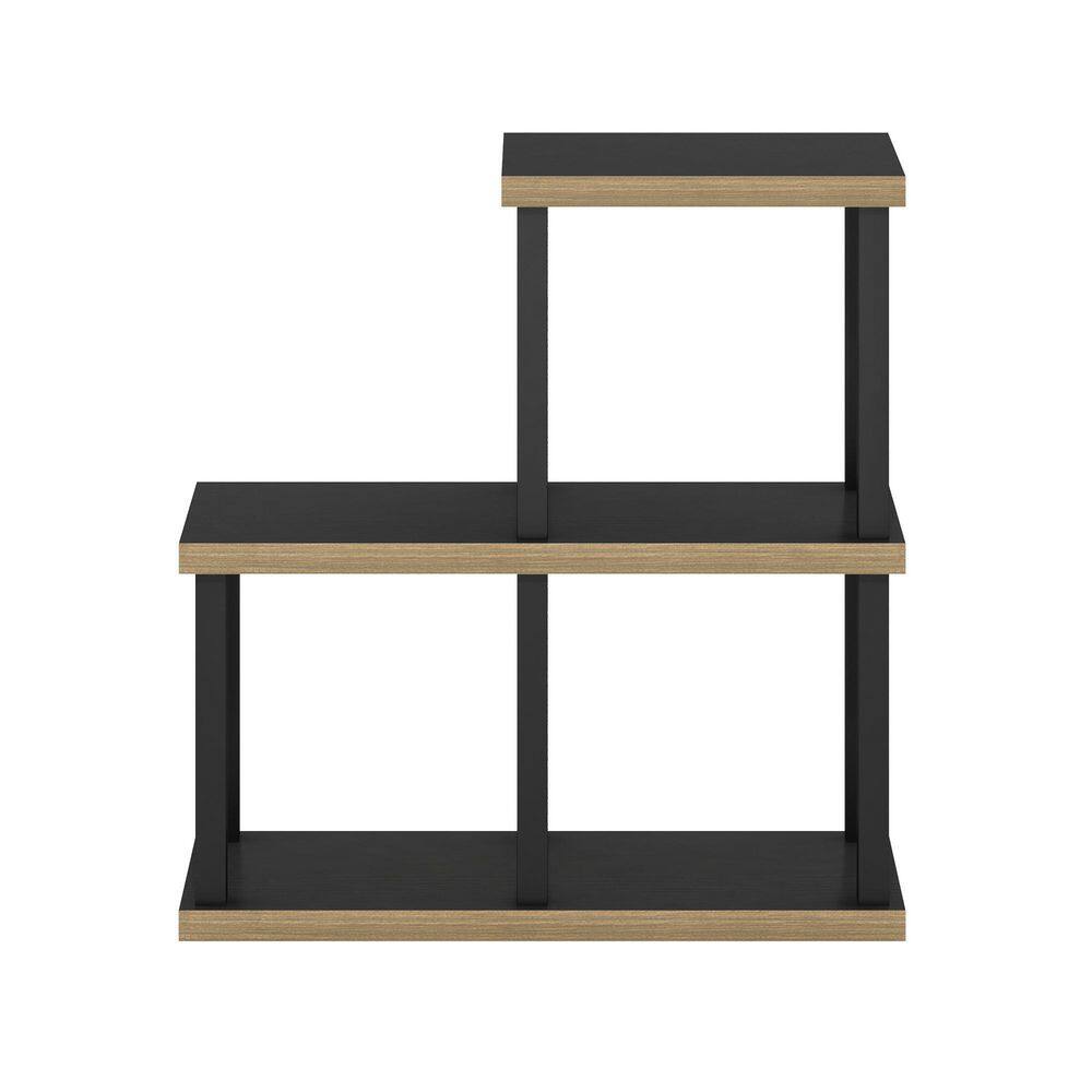 Black and Wood 3-Cube Decorative Display Shelf