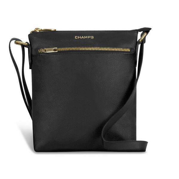 CHAMPS Champs Gala Collection Black Leather Mini Cross-Body Tote