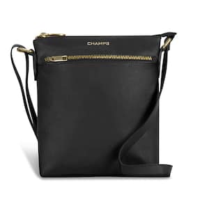 Champs Gala Collection Black Leather Mini Cross-Body Tote Bag