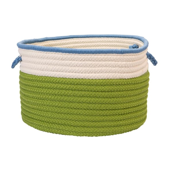 Colonial Mills Indoor/Outdoor Bright Green/Bright Blue 18 in. x 18 in. x 12 in. Round Polypropylene Storage Bin