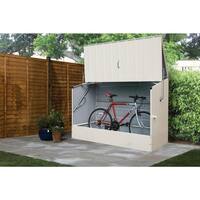 Bosmere 6 ft. x 3 ft. Cream Heavy Duty Steel Bicycle Storage Locker A305