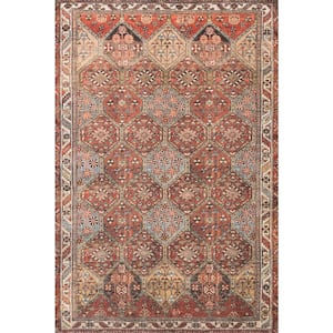 Loren Spice/Multi 7 ft. 6 in. x 9 ft. 6 in. Distressed Bohemian Printed Area Rug