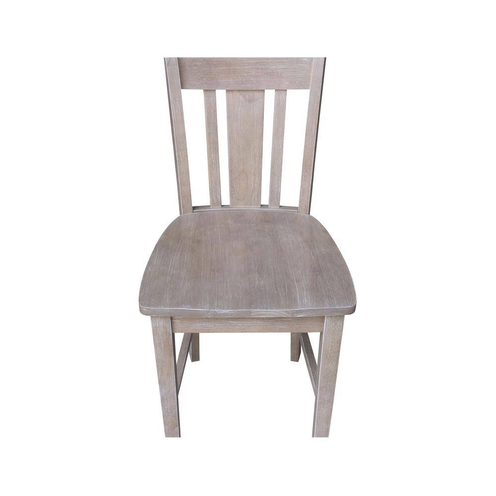 San Remo Washed Gray Taupe Solid Wood Counterheight Stool - 24" Seat