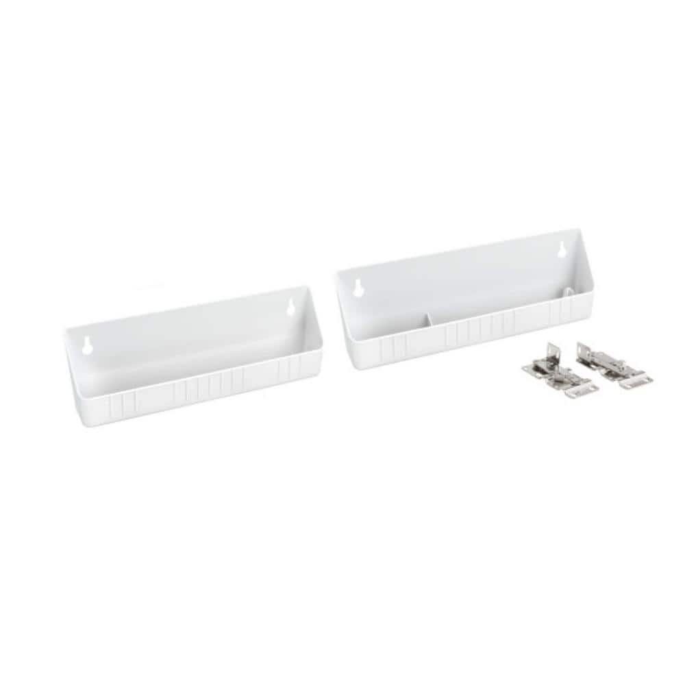 Rev-A-Shelf 3.813 in. H x 11 in. W x 2.125 in. D White Polymer Tip Out Sink Front Trays and Hinges