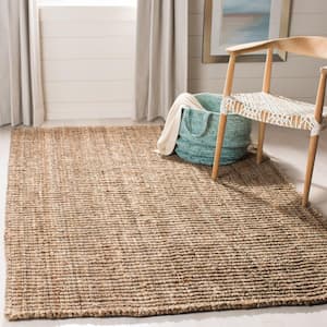 Natural Fiber Beige/Gray 4 ft. x 4 ft. Woven Crosstitch Square Area Rug