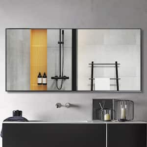 71 in. x 31 in. Oversized Modern Rectangle Metal Framed Bathroom Vanity Mirror