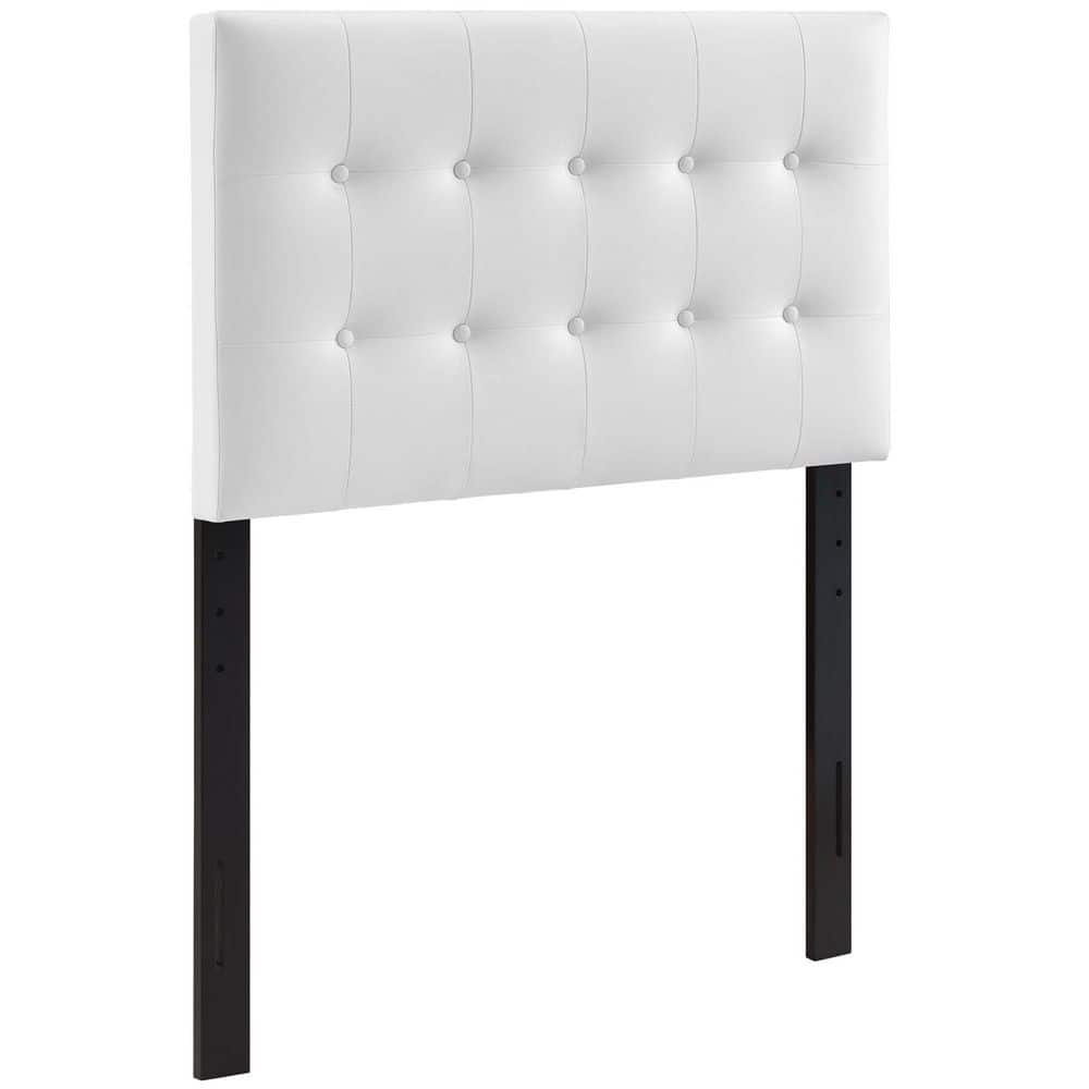 MODWAY Emily White Twin Upholstered Vinyl Headboard MOD-5177