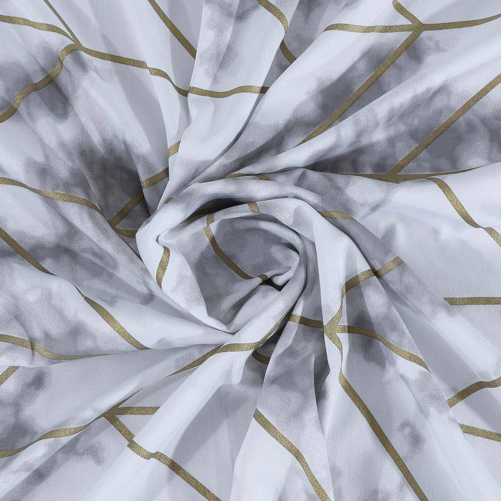 Gold and Silver Luxe Marble Cotton Shower Curtain with Liner