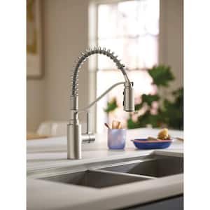 Genta LX Single Handle Pull Down Sprayer Kitchen Faucet with Pre-Rinse Spring and Power Boost in Spot Resist Stainless