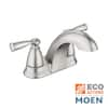 MOEN Banbury 4 in. Centerset Double Handle Low-Arc Bathroom Faucet in ...