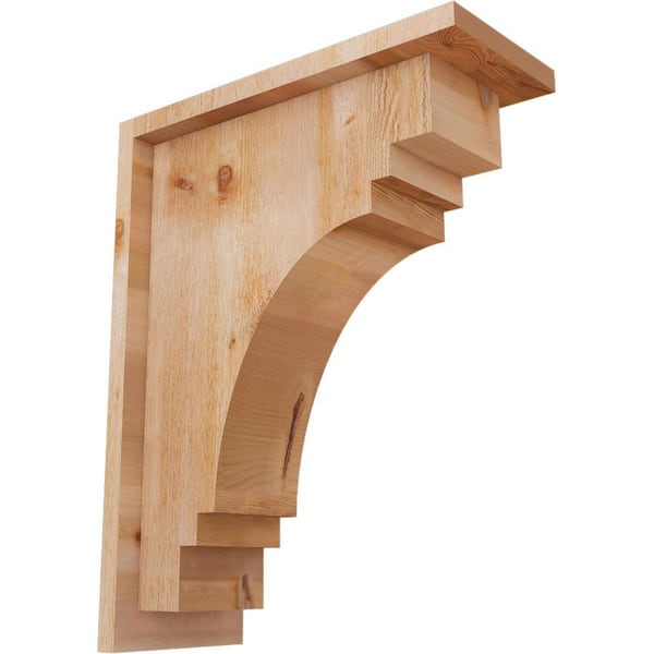 Ekena Millwork 6 in. x 14 in. x 18 in. Western Red Cedar Pescadero Rough Sawn Corbel with Backplate