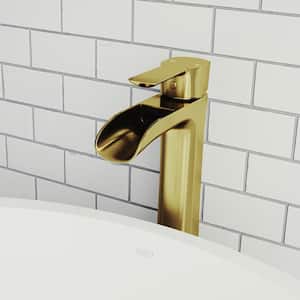 Niko Single Handle Single-Hole Bathroom Vessel Faucet in Matte Brushed Gold