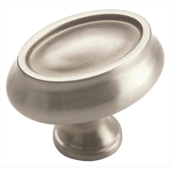 Manor 1-1/2 in. (38mm) Traditional Satin Nickel Oval Cabinet Knob