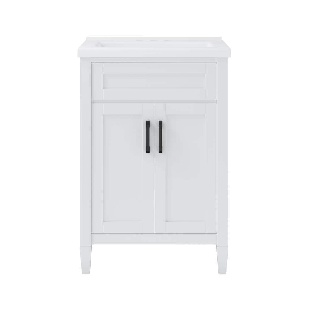 23.875 in. W x 18.125 in. D x 35.625 in. H Single Sink Freestanding Bath Vanity in White with White Vitreous China Top -  CRAFT + MAIN, KRWVT2436