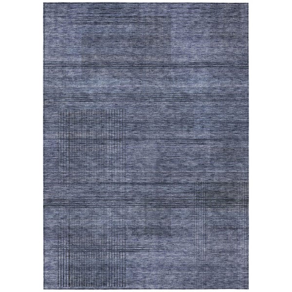Chantille Machine Washable Indoor/Outdoor Abstract ACN820 Navy 8 ft. x 10 ft. Area Rug