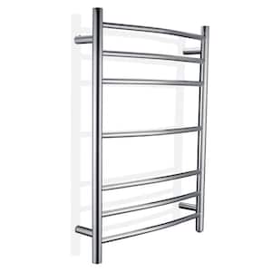 Greened House Electric Chrome 600W x 800H Curved Towel Rail Timer and Room Thermostat Bathroom Towel Rails 