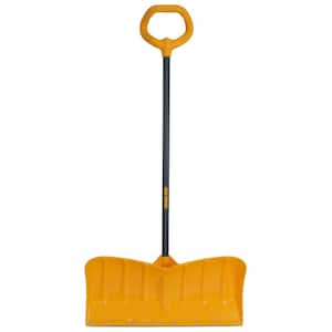41.25 in. Handle Steel Snow Shovel and 26 in. Plastic Blade Versa Grip Combo and Pusher with Steel Strips