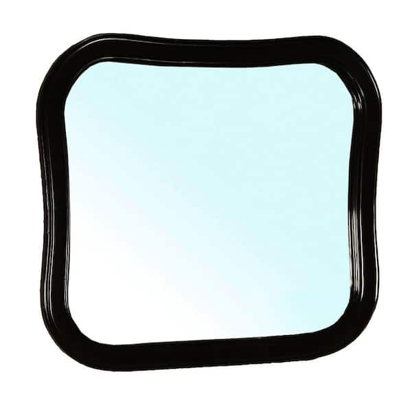 Bellaterra Home Swindon 35 in. W x 31 in. H Framed Rectangular Bathroom Vanity Mirror in black