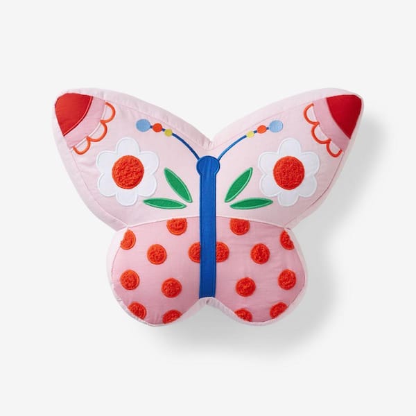 Company Kids Pink Multi Butterfly 75 in. x 39 in. Throw Pillow