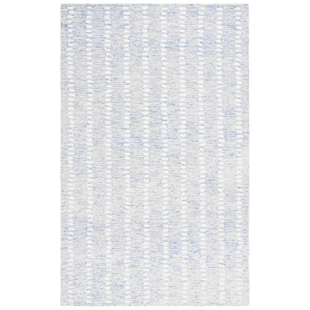 SAFAVIEH Abstract Madrid Striped Geometric Area Rug, Blue/Ivory, 3' x 5'