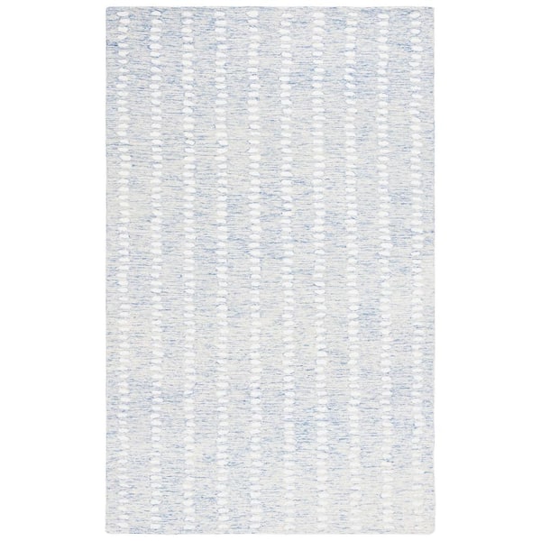 SAFAVIEH Abstract Blue/Ivory 3 ft. x 5 ft. Striped Stone Area Rug