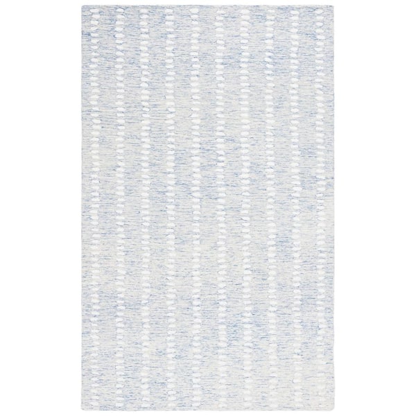 SAFAVIEH Abstract Blue/Ivory 5 ft. x 8 ft. Striped Stone Area Rug